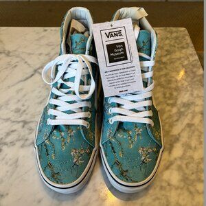 NWOB Limited Edition Vans Sk8 Hi Van Gogh Almond Blossom Shoes - W 8.5